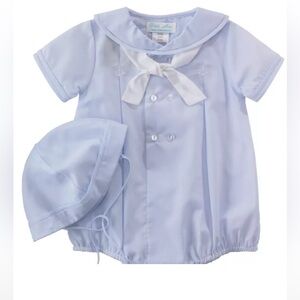 NWT Petit Ami Baby Boys Sailor Romper with matching hat